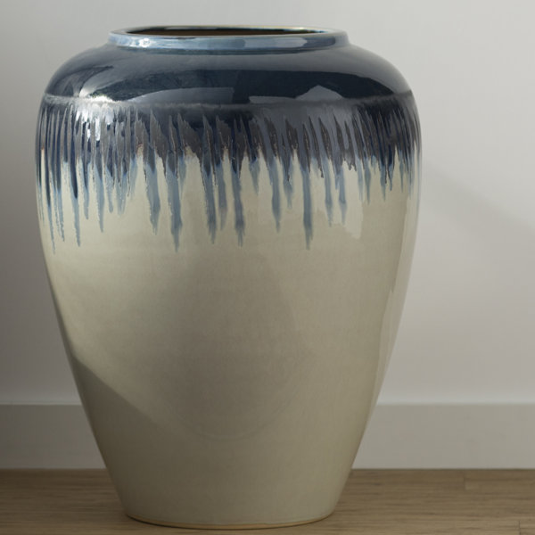 Mistana Pooler Contemporary Blue Floor Vase Wayfair.ca